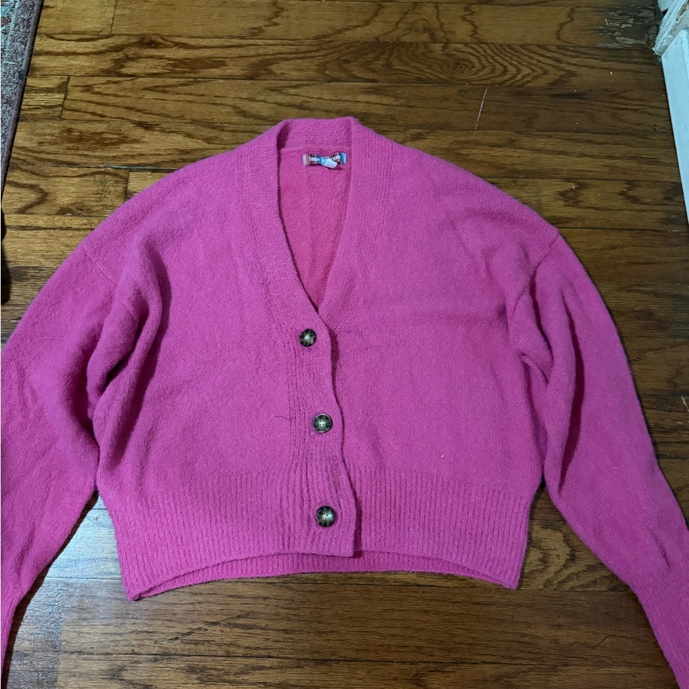 Urban Outfitters Fuchsia Button-Up Cardigan